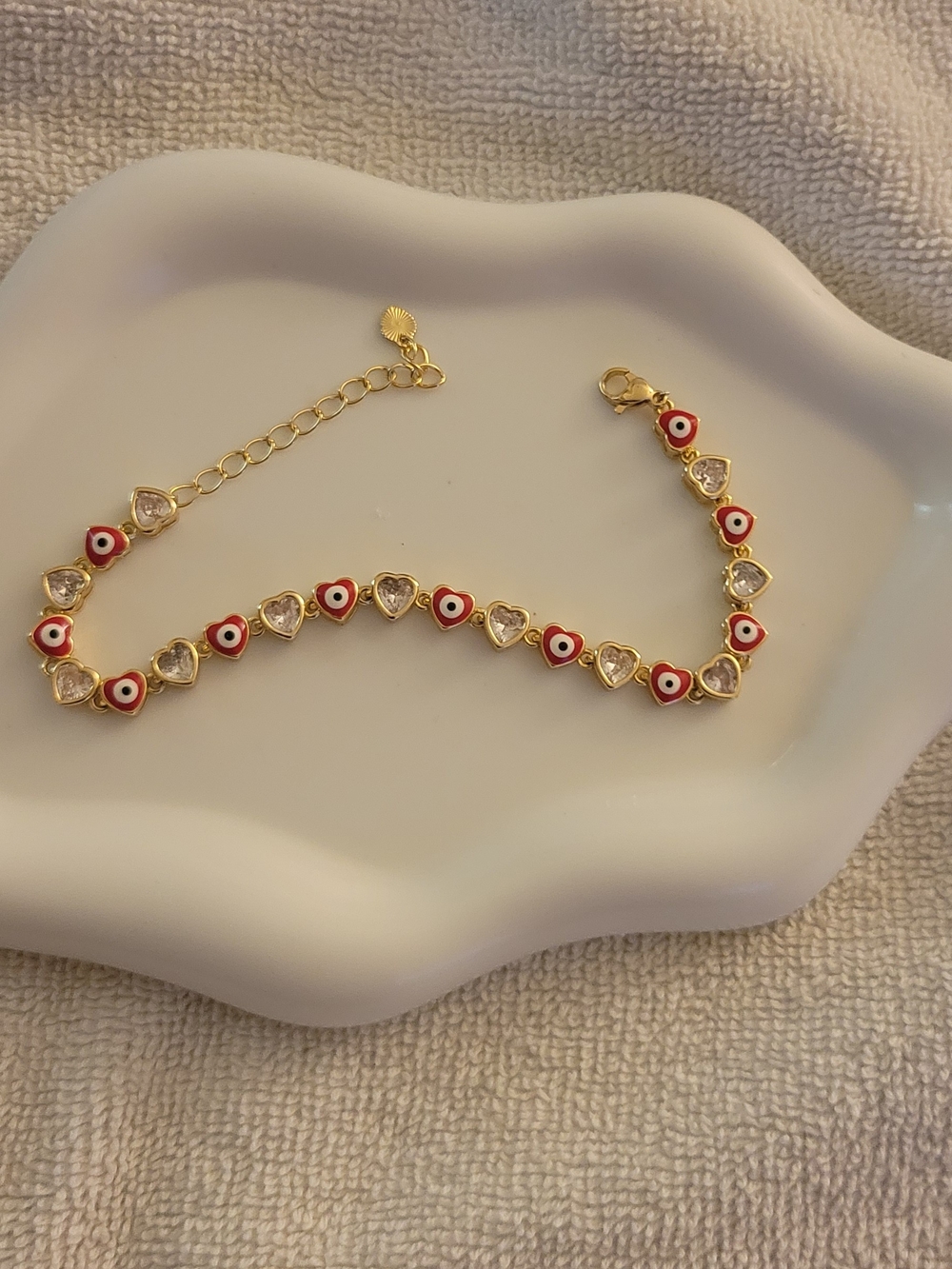 Gold & Red Statement Bracelet Like New